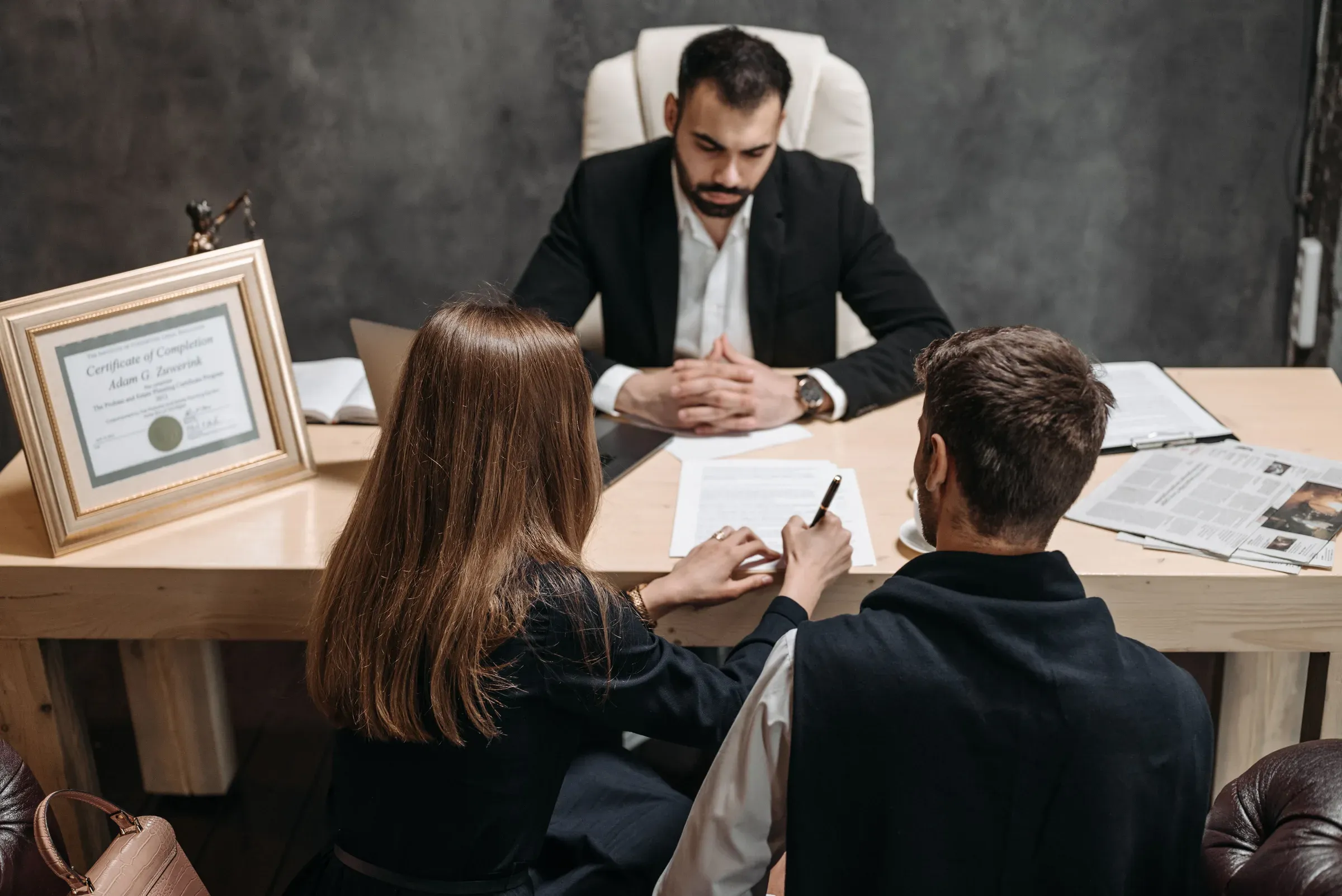 Client discussing an accident during a consultation