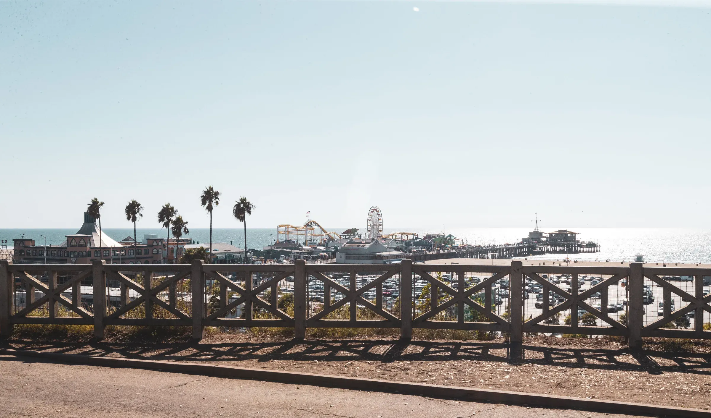 Santa Monica coast and city buildings